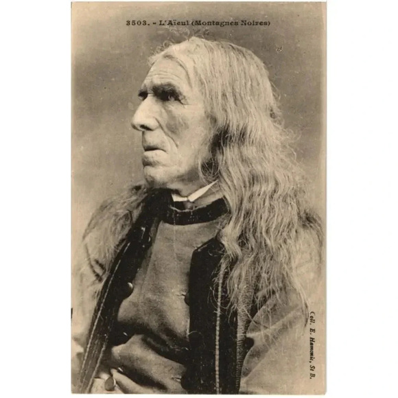 3503- L' Aieul (Montagnes Noires) France, Old Man with Long Hair Postcard - Picture 1 of 2